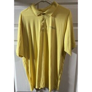 COLUMBIA GOLF Polo OMNI-FREEZE ZERO SNAP XL Shirt Buttons Yellow Sweat Activated
